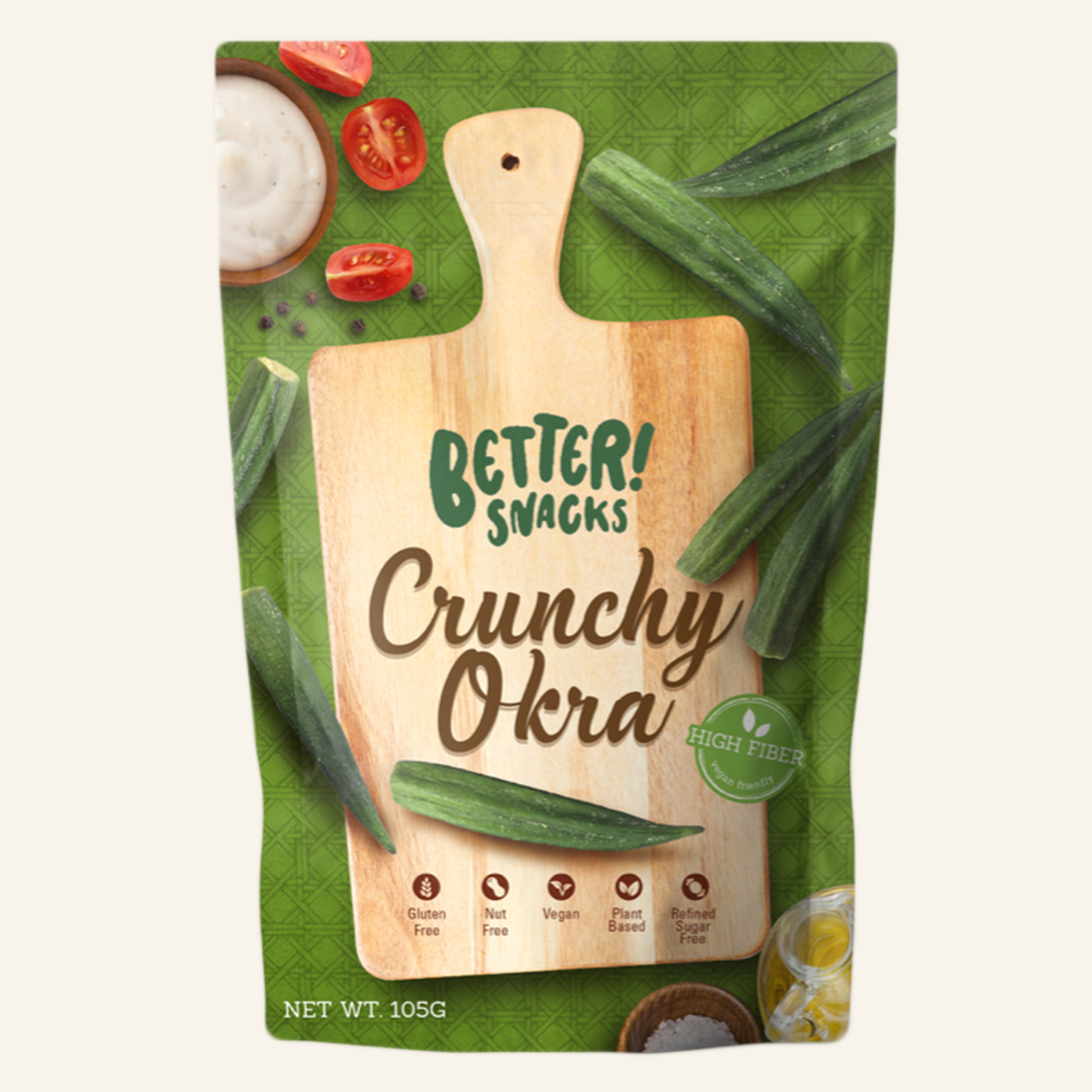 Crispy Okra Chips 35g – Better Snacks Crispy Okra Chips 35g – Better Snacks